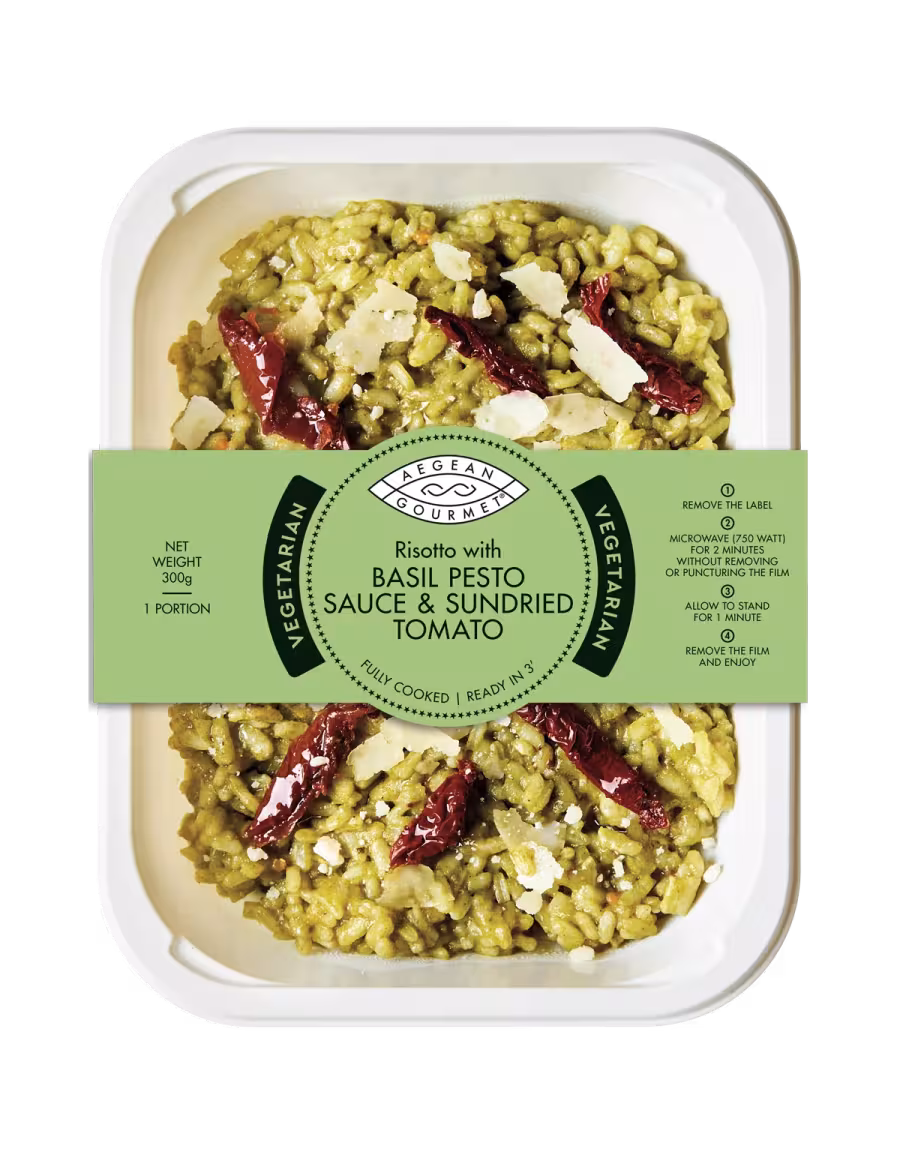 Risotto with BASIL PESTO SAUCE & SUNDRIED TOMATO
